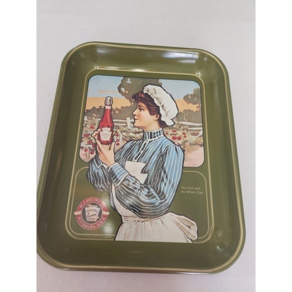 Vintage H‎ J Heinz Co The Girl with the White Cap Serving Tray Collectible